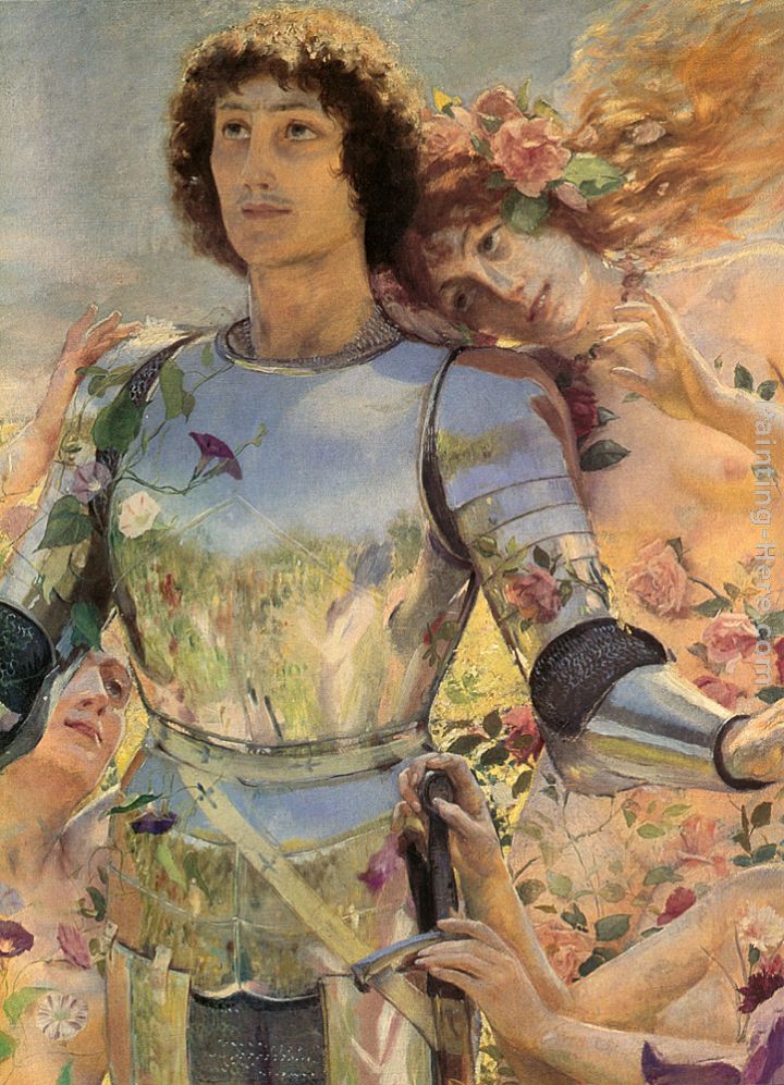 The Knight of the Flowers [detail left] painting - Georges Antoine Rochegrosse The Knight of the Flowers [detail left] art painting